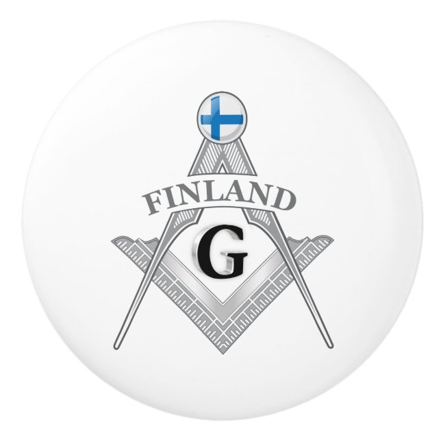Finland freemasonry sign ceramic knob (Front)