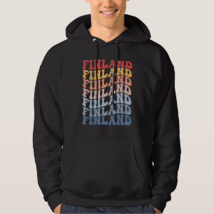 Finland Groovy Retro Finn Hoodie