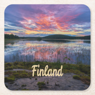Finland Helsinki Northern Europe Square Paper Coaster