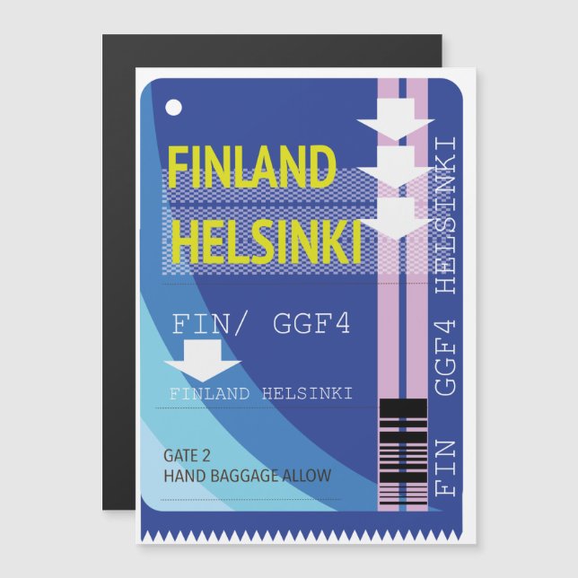 Finland Helsinki travel ticket (Front/Back)