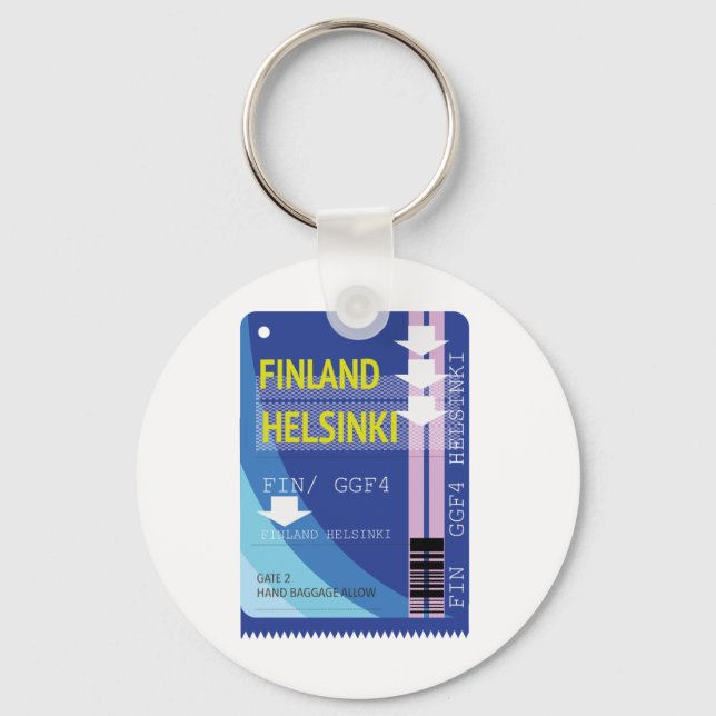 Finland Helsinki travel ticket Key Ring (Front)