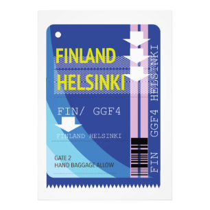 Finland Helsinki travel ticket Photo Print