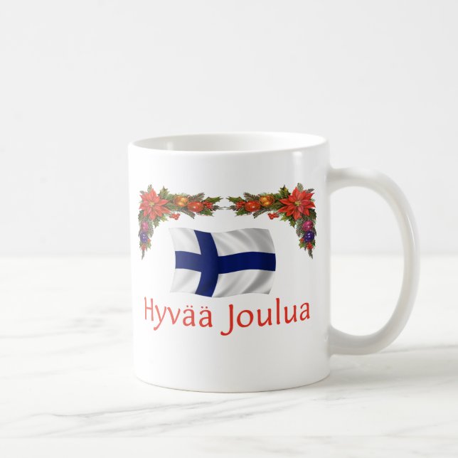 Finland Hyvaa Joulua (Merry Christmas) Coffee Mug (Right)