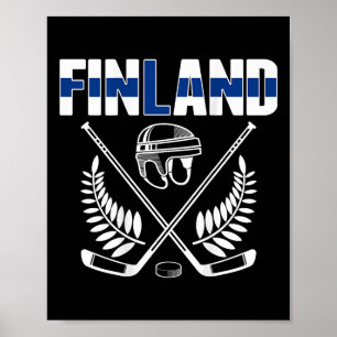 Finland Ice Hockey Fans Jersey Finnish Flag Hockey Poster