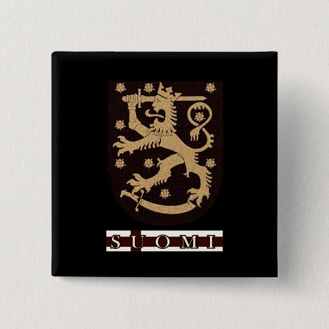 Finland Lion 15 Cm Square Badge (Front)