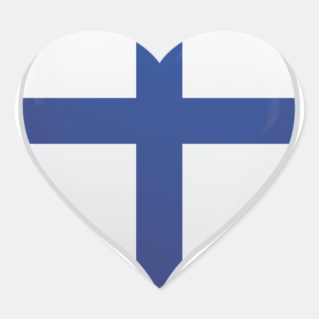 Finland love flag pride heart sticker (Front)