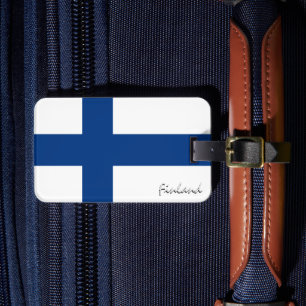 Finland Luggage Tags, patriotic Finnish Flag Luggage Tag