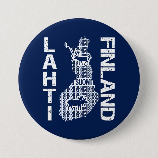 FINLAND MAP button - Lahti (Front)