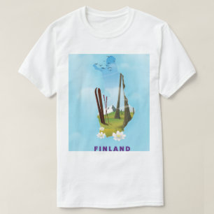 Finland map Illustrated travel poster T-Shirt