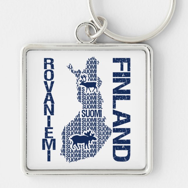 FINLAND MAP key chain - Rovaniemi (Front)