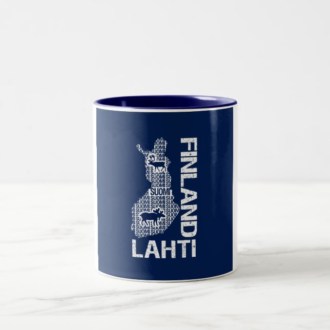 FINLAND MAP mug - Lahti - choose style, colour (Center)