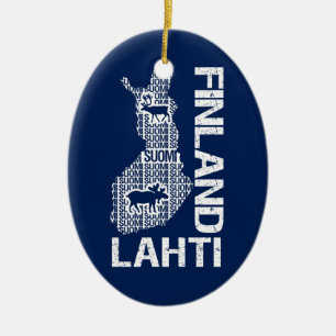 FINLAND MAP ornament - Lahti - customisable