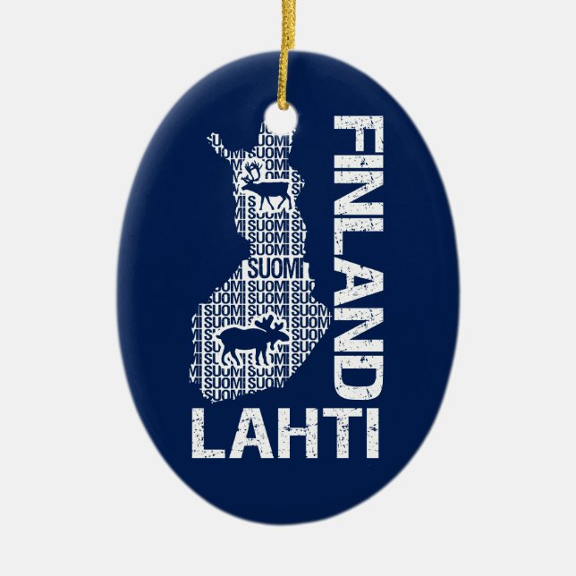 FINLAND MAP ornament - Lahti - customisable (Front)