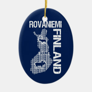 FINLAND MAP ornament - Rovaniemi - customisable