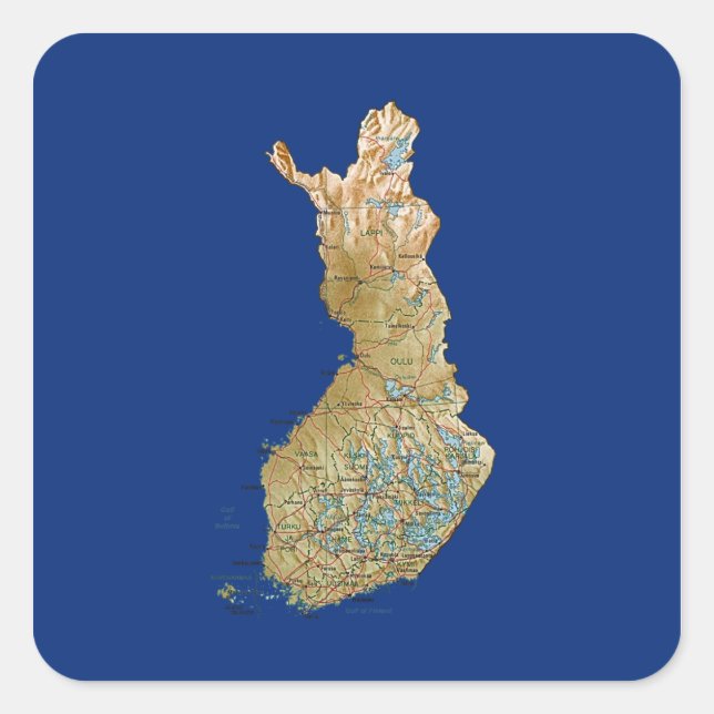 Finland Map Sticker (Front)