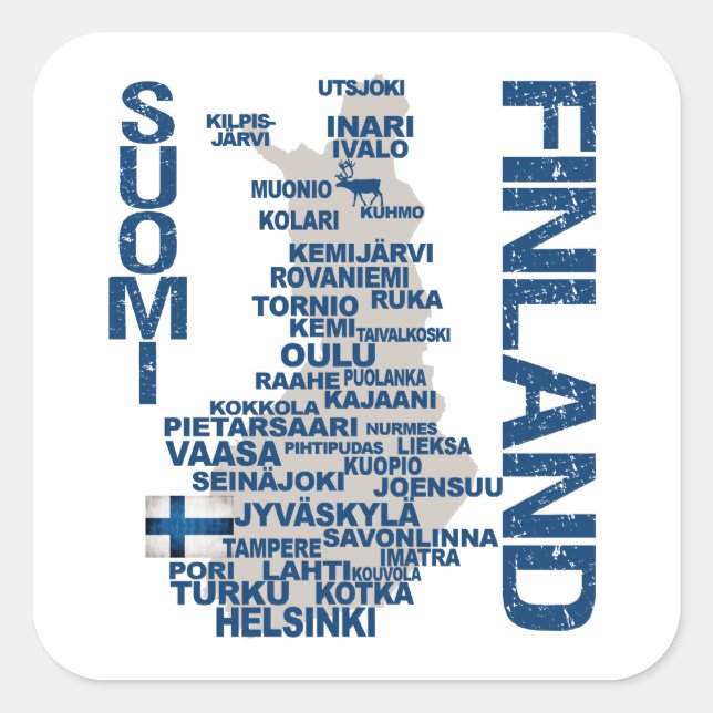 FINLAND MAP stickers (Front)
