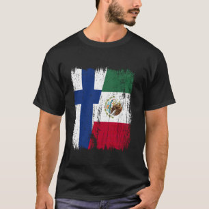 Finland Mexico Half Flag Finnish Mexican Heritage T-Shirt