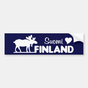 Finland Moose bumpersticker Bumper Sticker