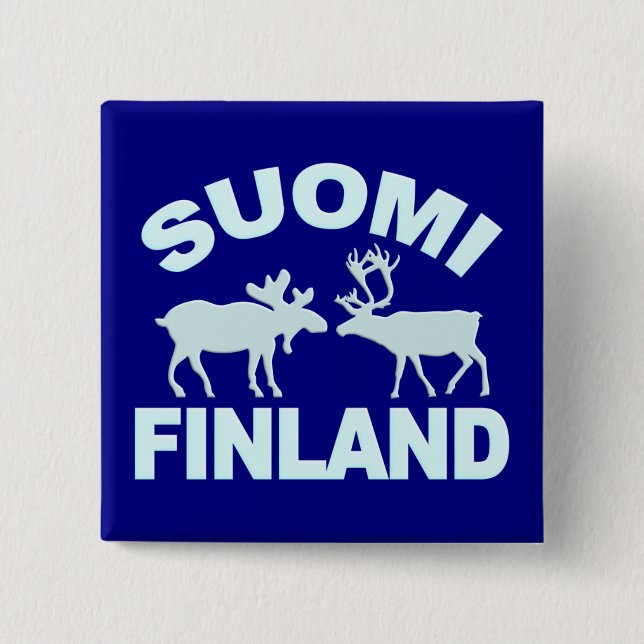 Finland Moose & Reindeer button (Front)