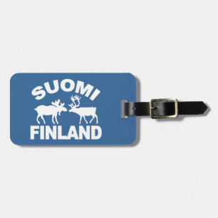 Finland Moose & Reindeer custom luggage tag