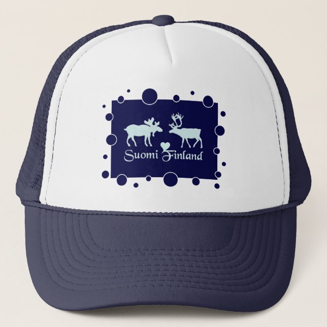 Finland Moose & Reindeer has Trucker Hat (Front)