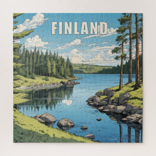 Finland Nature Illustration Jigsaw Puzzle