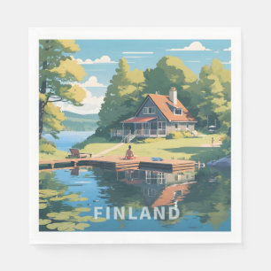 Finland Nature Illustration Napkin