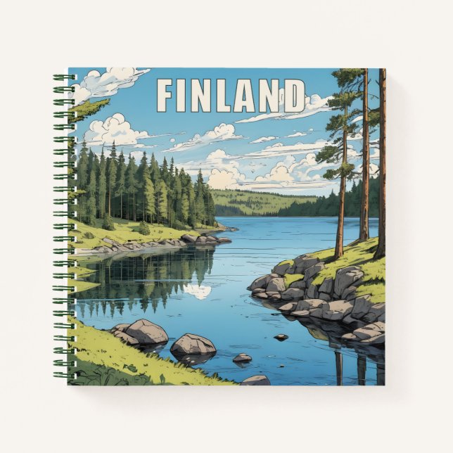 Finland Nature Illustration Notebook (Front)