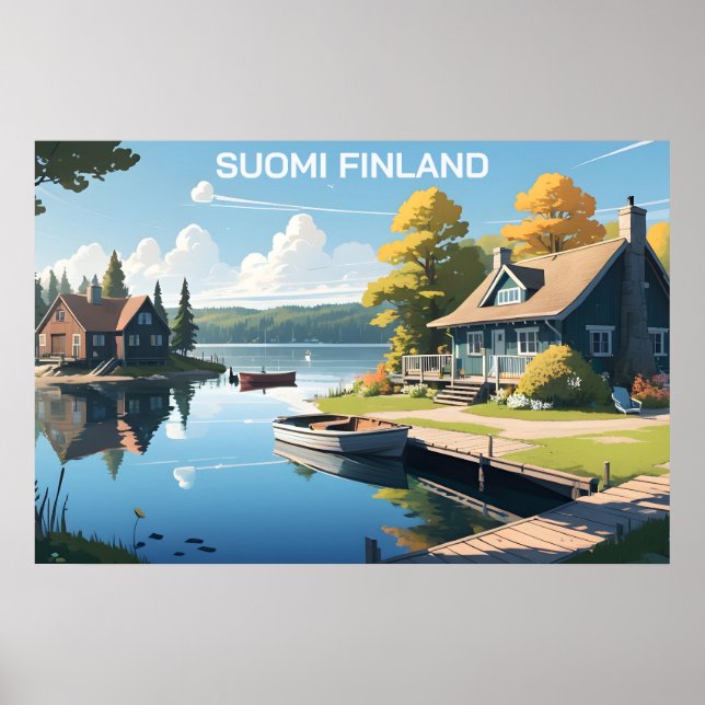 Finland Nature Illustration Poster (Front)