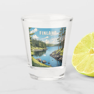 Finland Nature Illustration Shot Glass