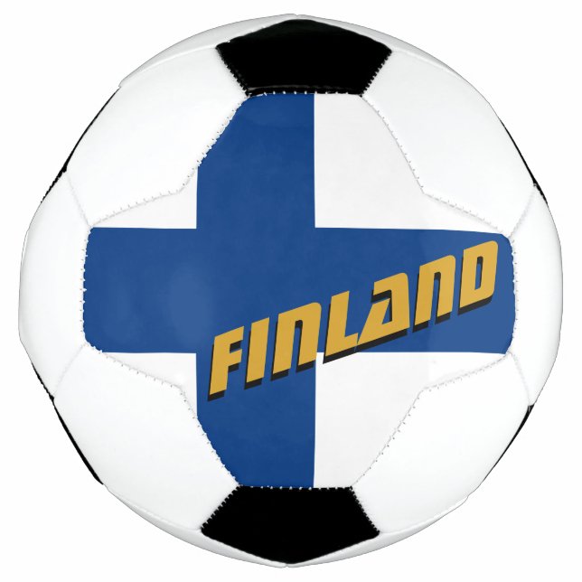 Finland patriotic Football & Finnish Flag / Sports Soccer Ball (Front)