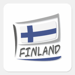 Finland Pride X Flag Square Sticker