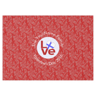 Finland Red LOVE Flag Personalised Tablecloth