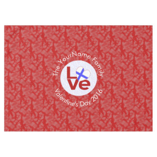 Finland Red LOVE Flag Personalised  Tablecloth