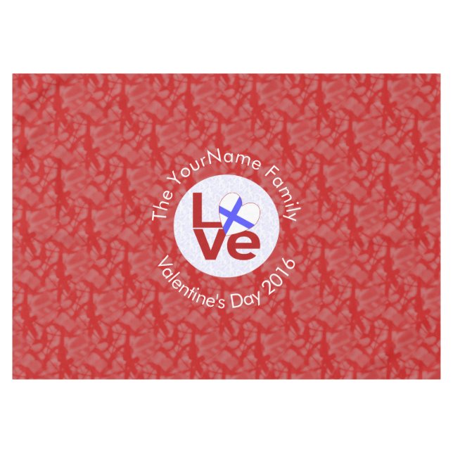 Finland Red LOVE Flag Personalised  Tablecloth (Front (Horizontal))