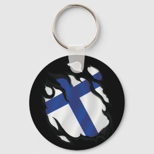 Finland Ripped Flag Key Ring
