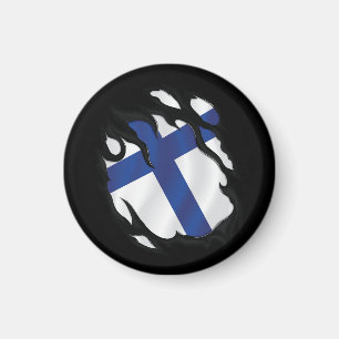 Finland Ripped Flag Magnet