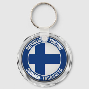 Finland Round Emblem Key Ring