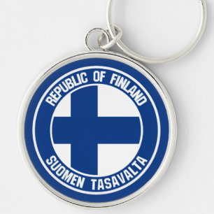 Finland Round Emblem Key Ring