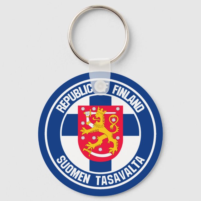Finland Round Emblem Key Ring (Front)