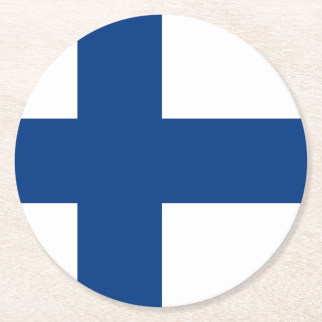 Finland Round Paper Coaster (Front)