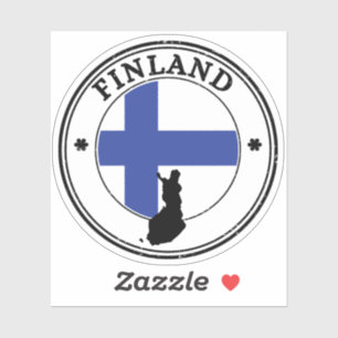 Finland Seal Sticker Round Flag 