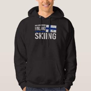 Finland Skiing Skier Flag Race Snow Mountain Winte Hoodie