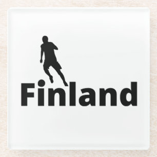 Finland soccer glass coaster