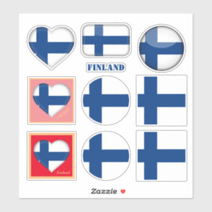 Finland stickers & Finnish Flag, Heart /sports