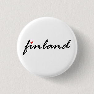 Finland Suomi. I love Finland 3 Cm Round Badge