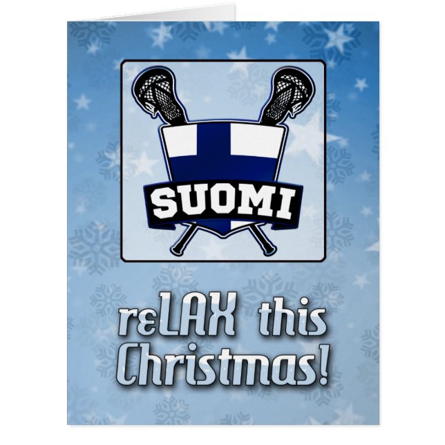 Finland Suomi Lacrosse Shield Christmas Card (Front)
