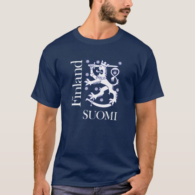 Finland SUOMI White Lion T-Shirt (Front)