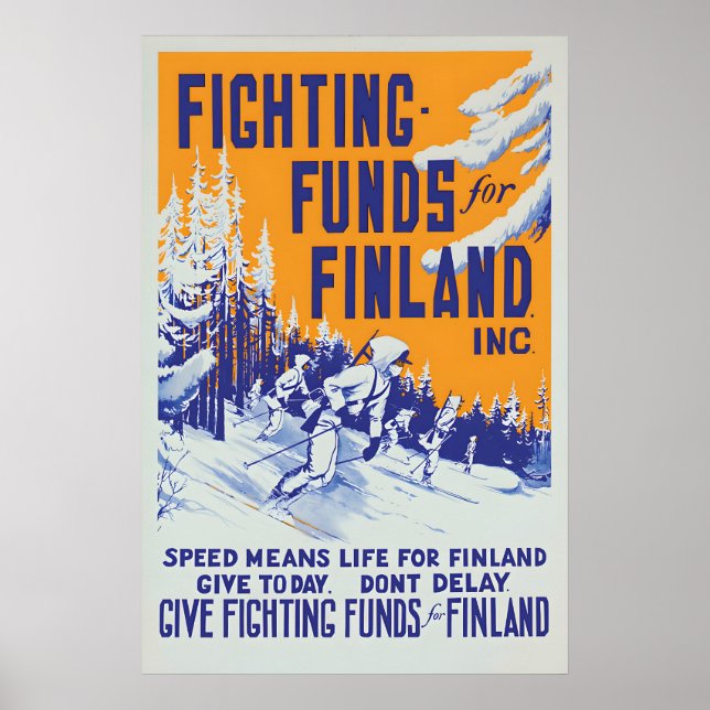 Finland Support Poster WWII American Propaganda (Front)
