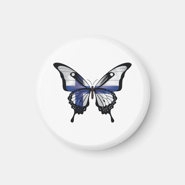 Finland Swallowtail Butterfly Flag Sticker Magnet (Front)